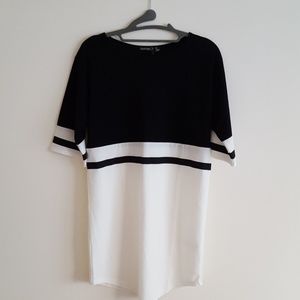 NEW Petite Curve Hem Color Block Dress